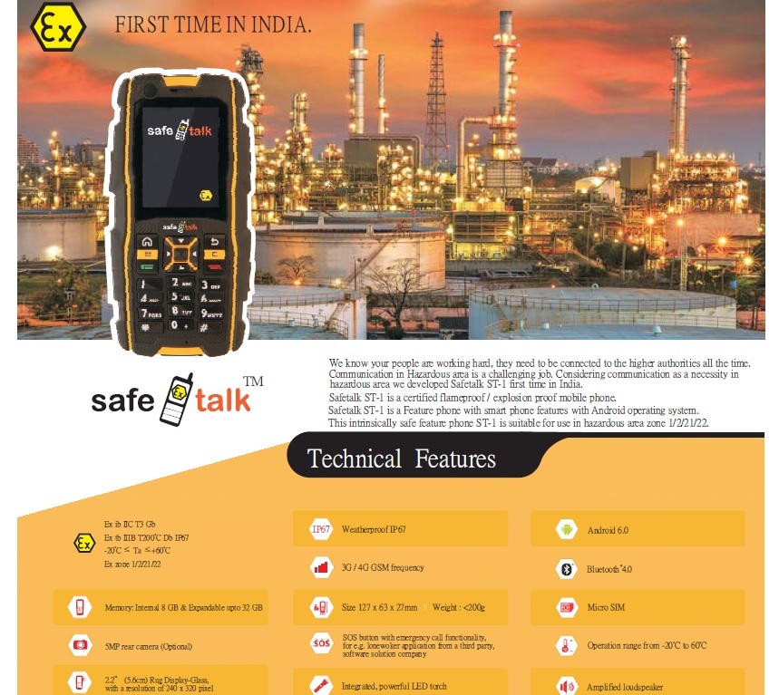 Intrinsically Safe Mobile Phones Gender: Male