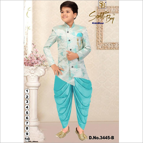 Available In Different Color Boys Plain Indo Western Dress