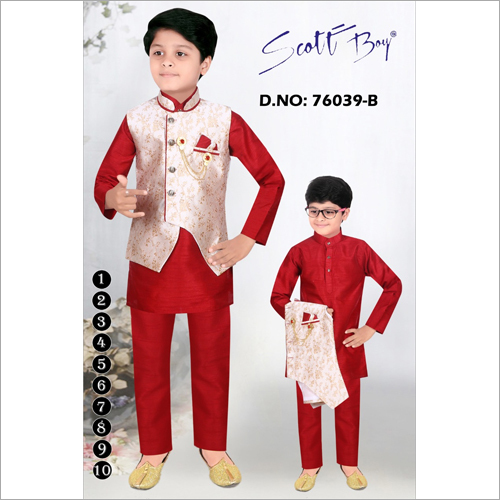 धोने योग्य लड़कों का कमर कोट इंडो वेस्टर्न ड्रेस