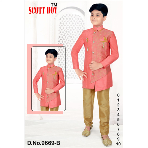 वॉशेबल बॉयज़ प्लेन शेरवानी ड्रेस