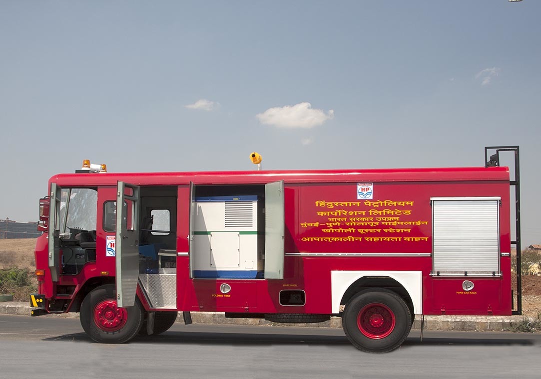 Red Emergency Maintenance Vehicle