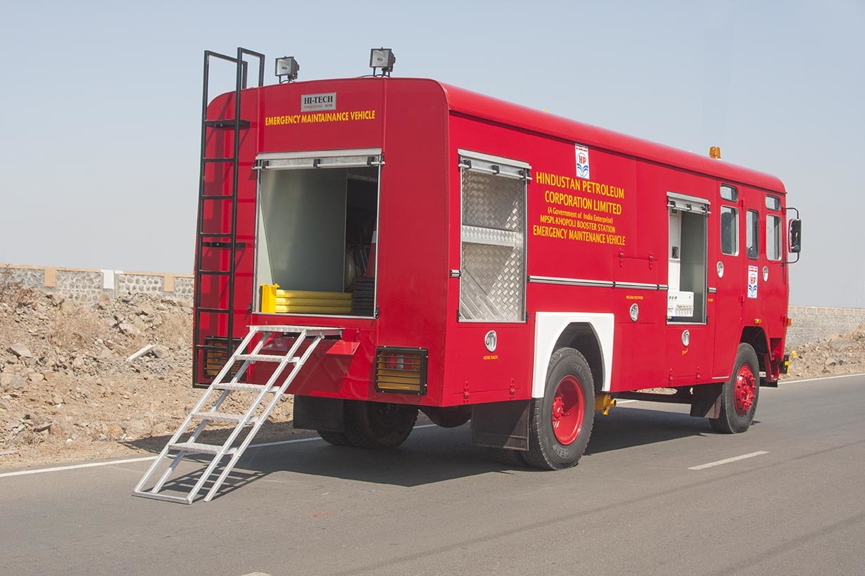 Red Emergency Maintenance Vehicle