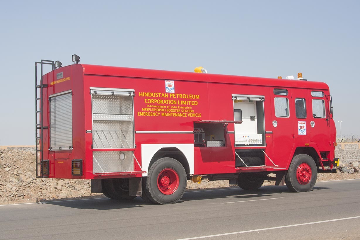 Red Emergency Maintenance Vehicle