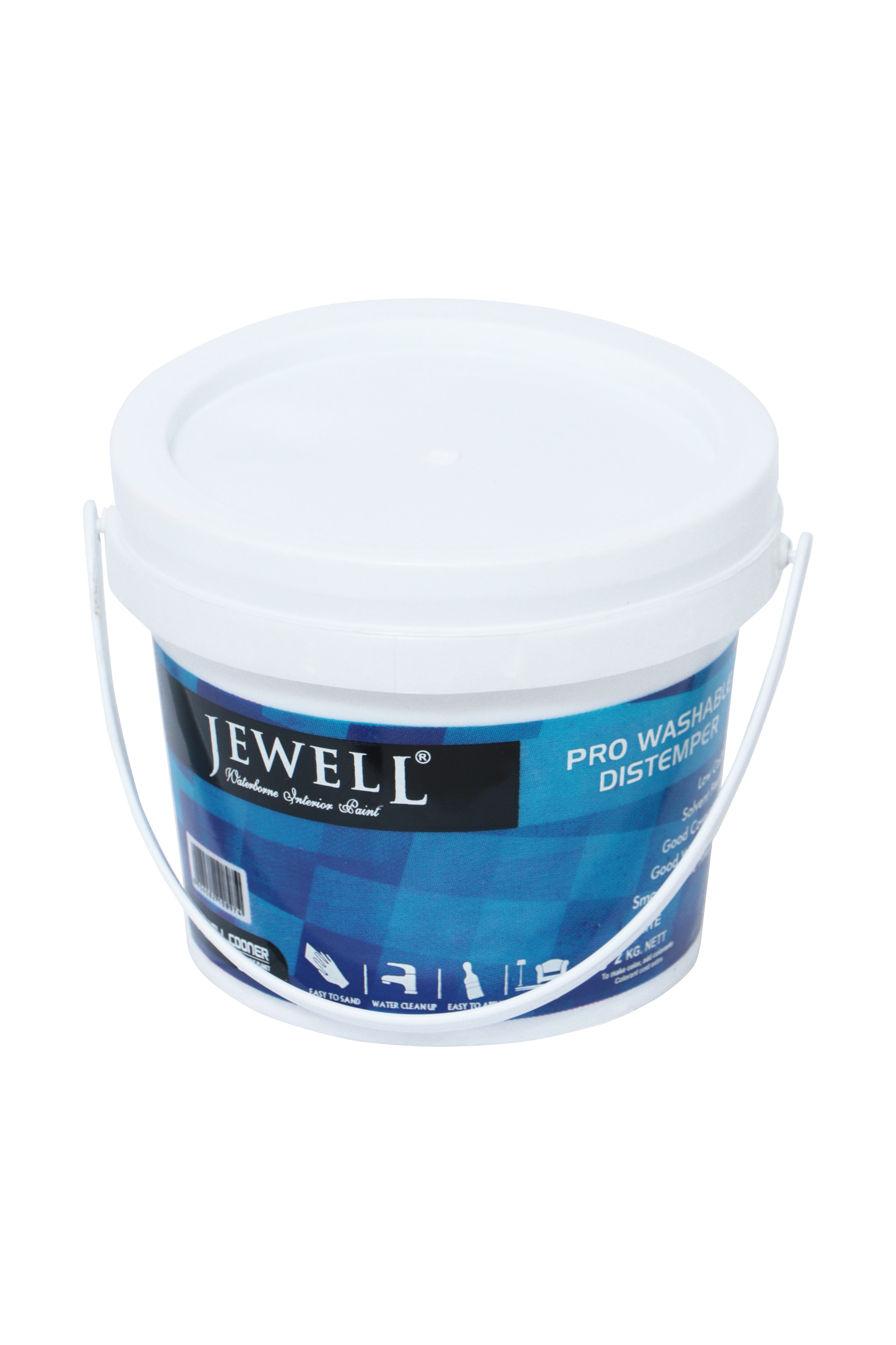 2kg Virgin Ppcp Printed Paint Bucket - White Cylindrical Design | Break Proof, Leak Proof, Rigid Durability