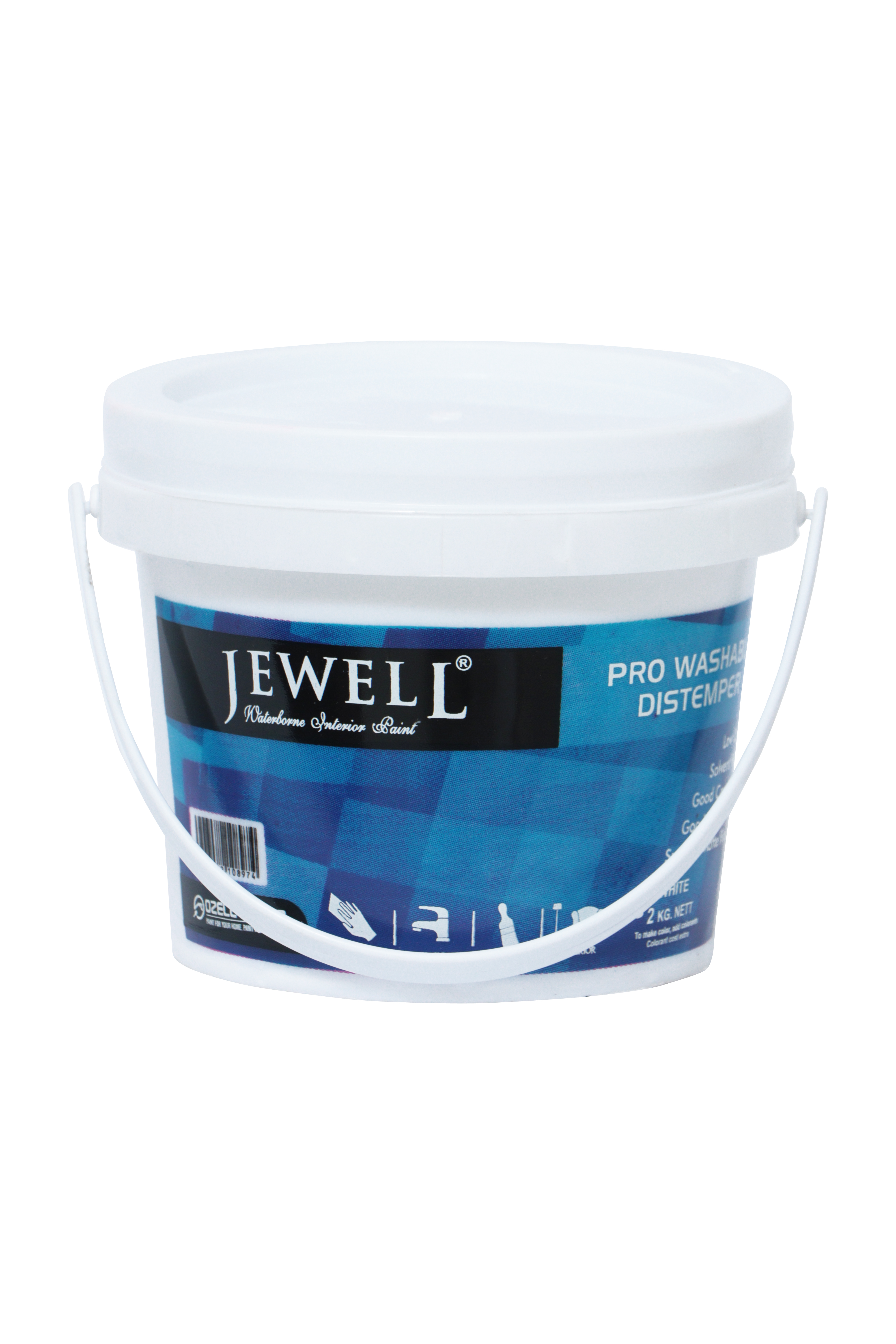 2kg Virgin Ppcp Printed Paint Bucket - White Cylindrical Design | Break Proof, Leak Proof, Rigid Durability