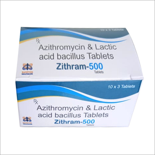 Azithromycin And Lactic Acid Bacillus Tablets - Antibiotic Medicine, Suitable For All, Dosage as Per Doctor's Instruction, Dry Place Storage