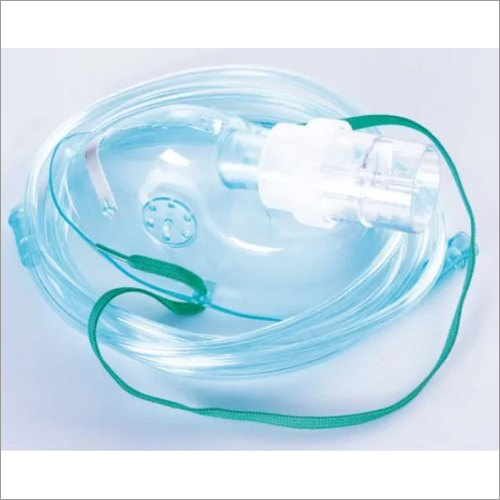 Nebulizer Mask - Medical Grade PVC , Adult Size 10x8x2 cm , Clear Color , 5-15 L/min Flow Rate