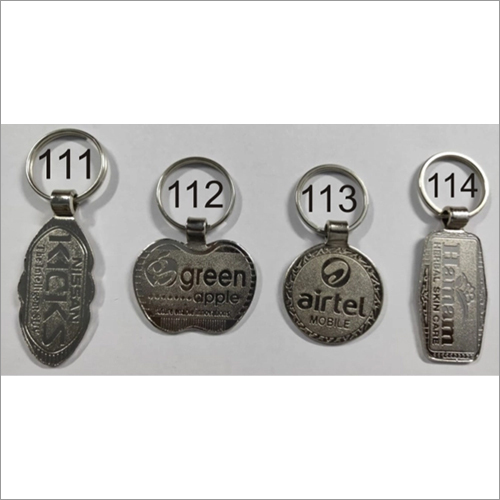 Nickle Band Key Chain - ABS Material, Silver Color, Nickel Plated | Ideal for Gifting, Brand Promotion, Embossed & Printed Logo Display