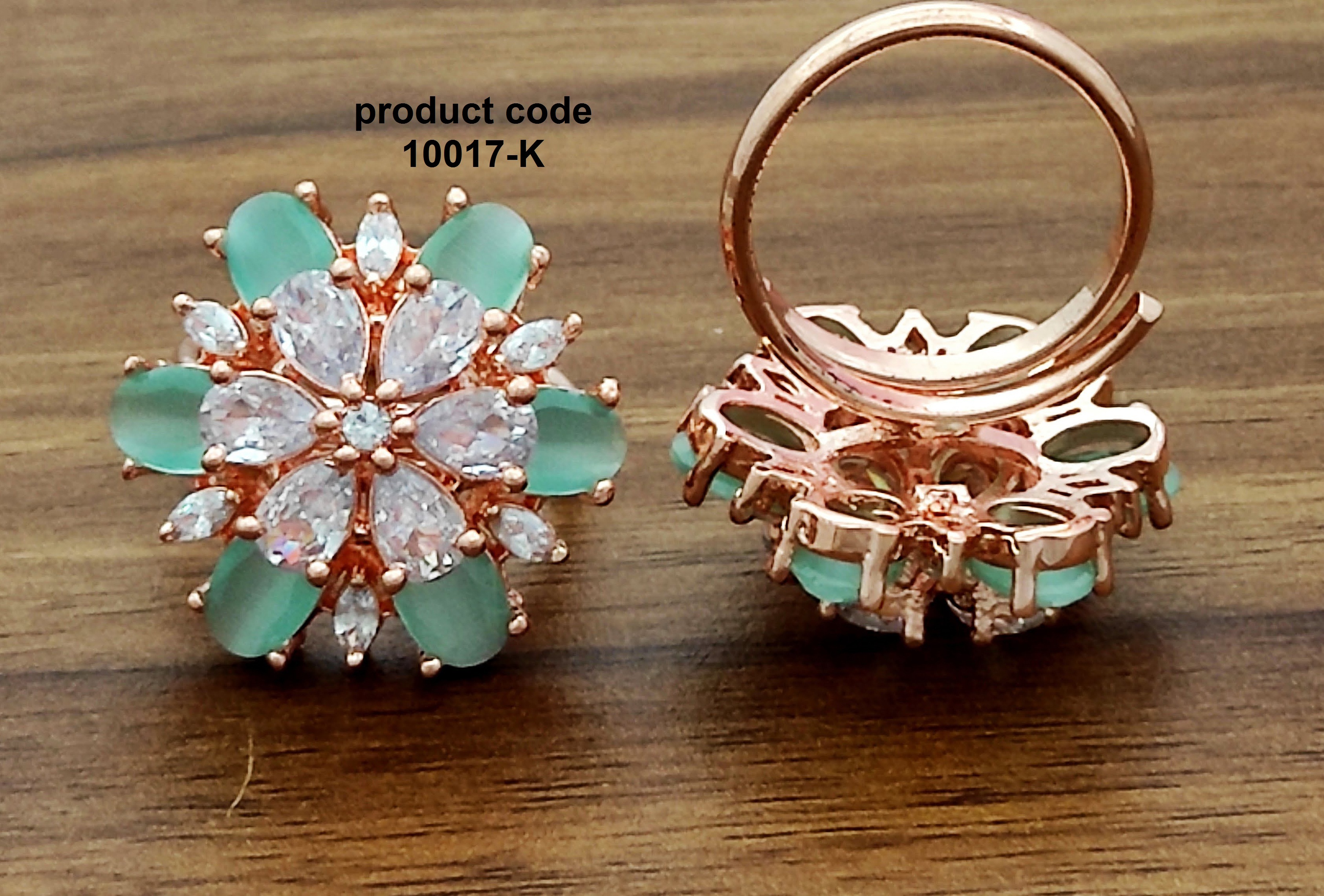 Party Wear Ring - Alloy With Brass Plating, Free Size Adjustable Feature, Stunning Cubic Zirconia Accents