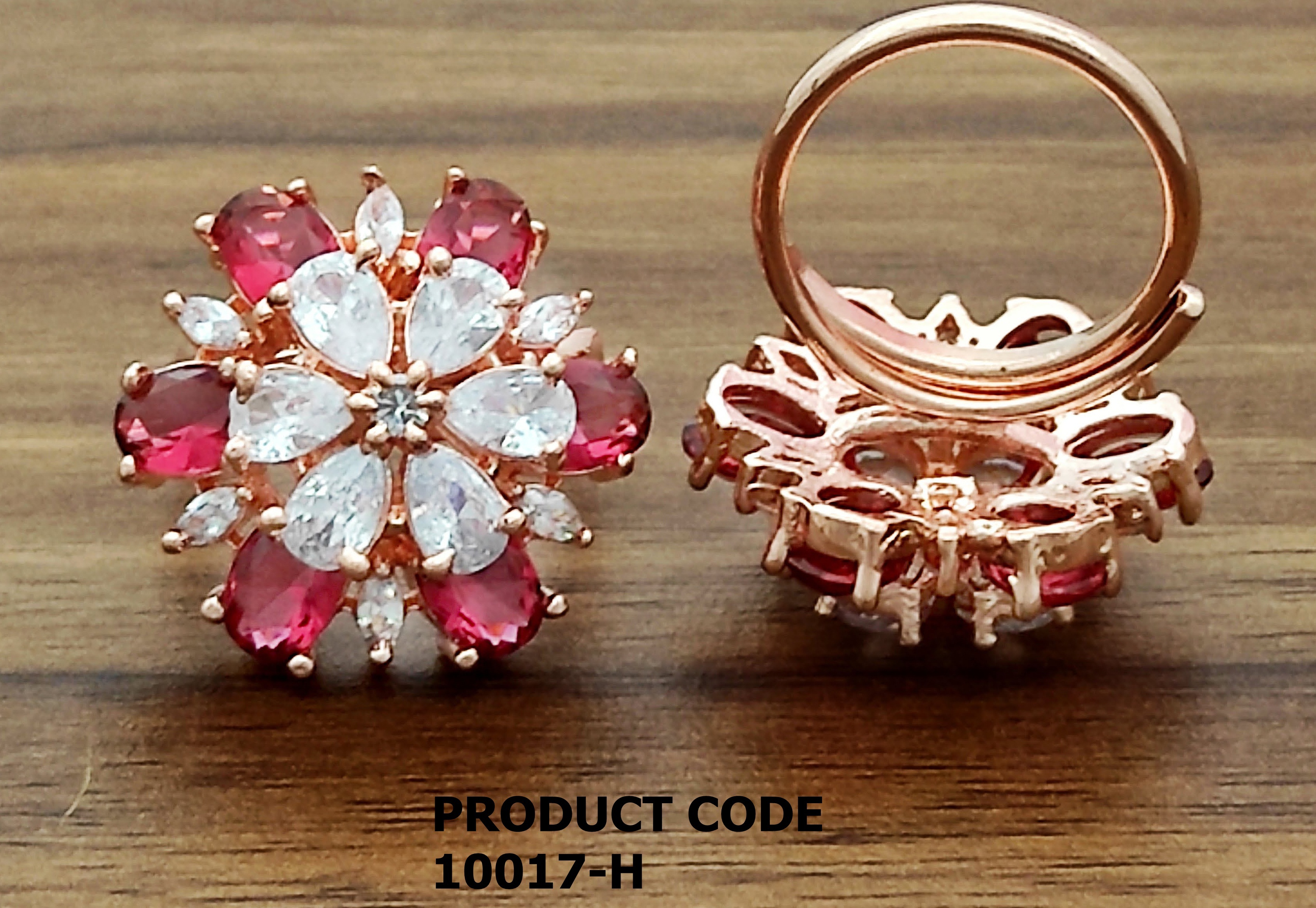 Party Wear Ring - Alloy With Brass Plating, Free Size Adjustable Feature, Stunning Cubic Zirconia Accents