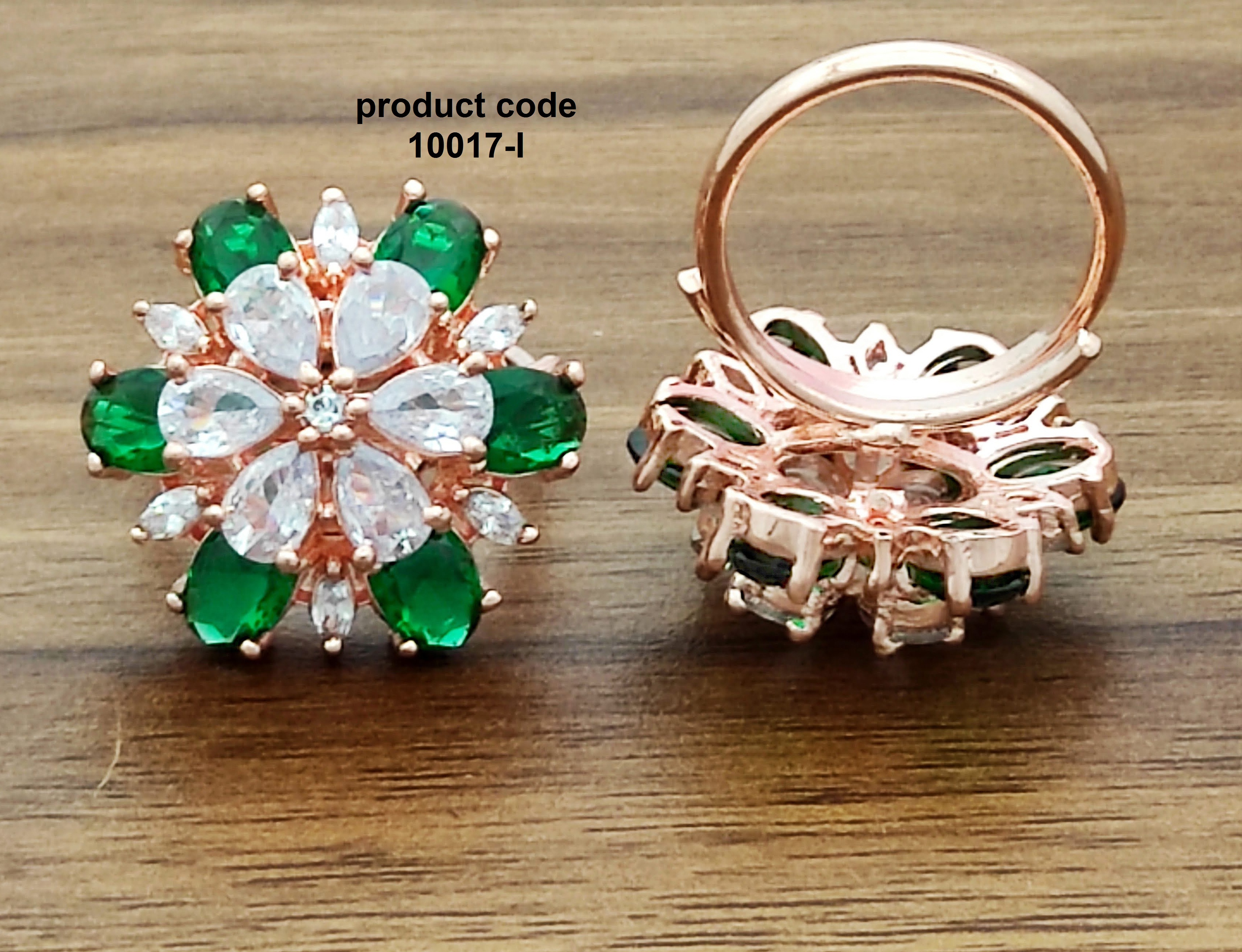 Party Wear Ring - Alloy With Brass Plating, Free Size Adjustable Feature, Stunning Cubic Zirconia Accents
