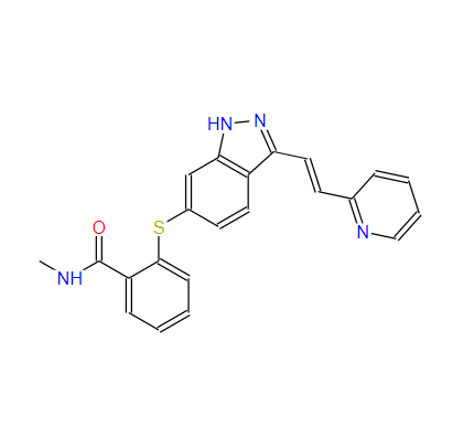 Axitinib Cas 319460-85-0 Chemical Name: N-methyl-2-((3-((1e)-2-(pyridin-2-yl)ethenyl)-1h-indazol-6-yl)sulfanyl)benzamide