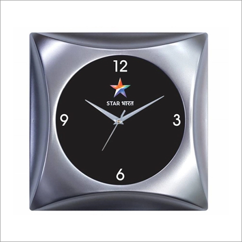 Silver Shine Wall Clock - Plastic Material, Various Sizes Available, Silver Color | Unisex Design, Square Shape, Warranty Included