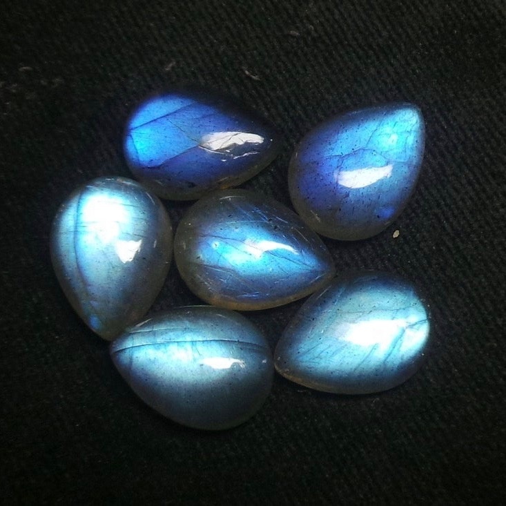 7x10mm Labradorite Pear Cabochon Loose Gemstones Grade: Aaa