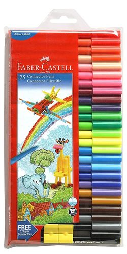 Faber-castell Connector Pen Set - Pack Of 25 (Assorted)
