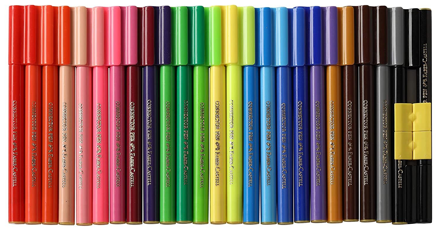 Faber-castell Connector Pen Set - Pack Of 25 (Assorted)