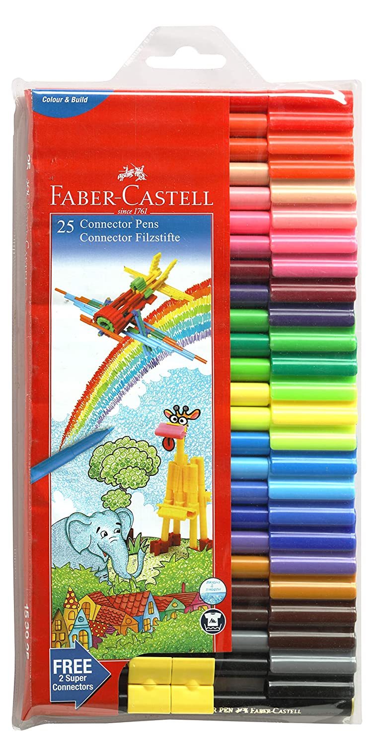 Faber-castell Connector Pen Set - Pack Of 25 (Assorted)