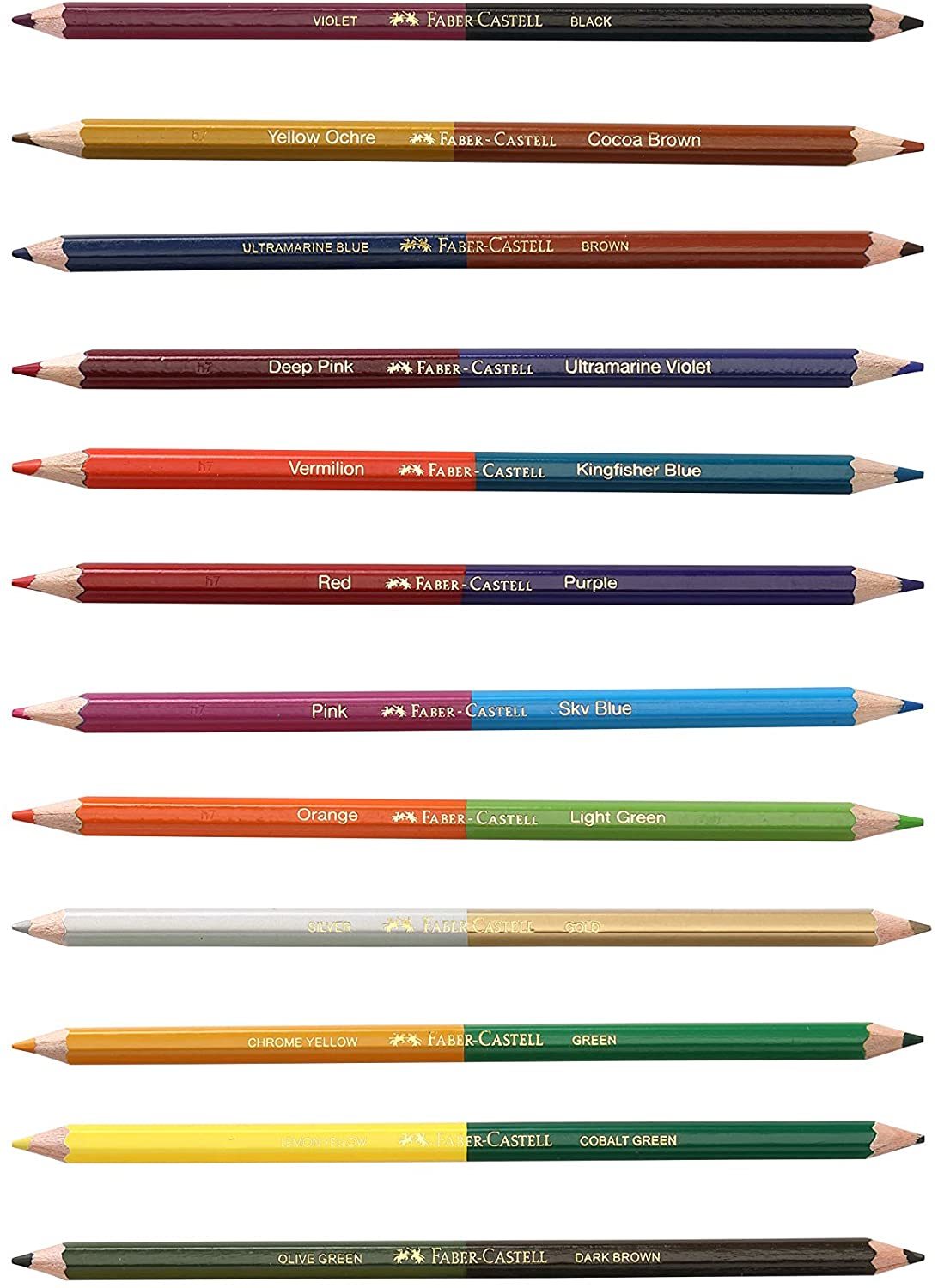 Faber-castell Bi-color Pencil Set - Pack Of 12 (Assorted)
