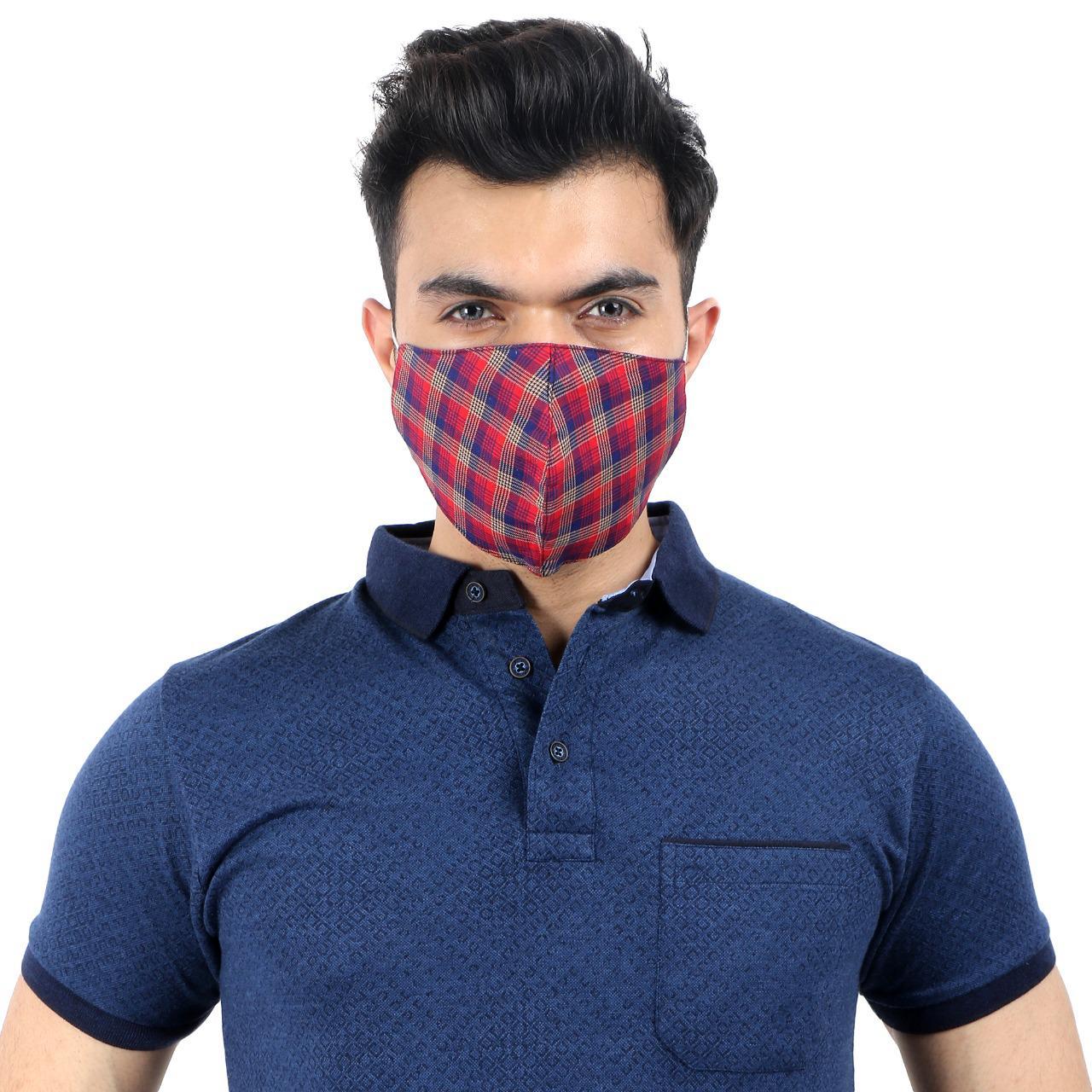 Designer Cotton Cloth Mask - 100% Ultra-lightweight Fabric, Free Size | Anti-dust, Antibacterial, Comfortable Ear Loops, Washable Up To 30 Washes