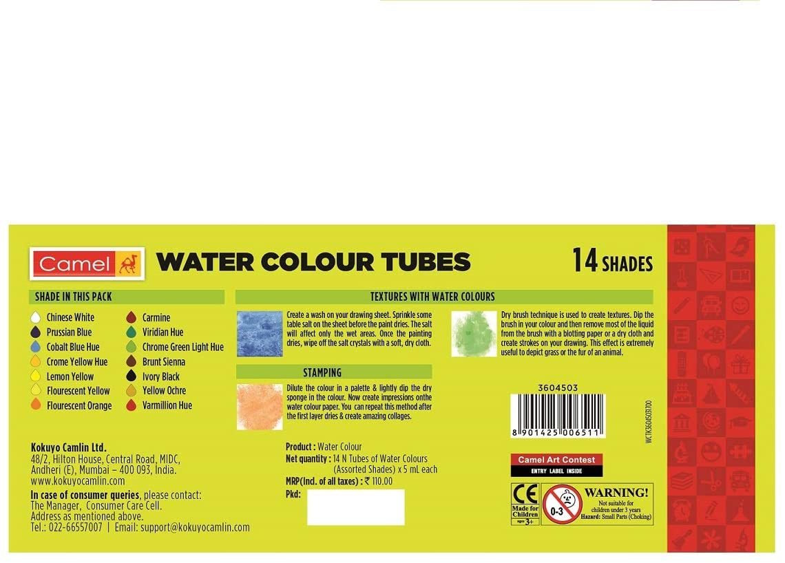 Camel Student Water Color Tube - 5ml
