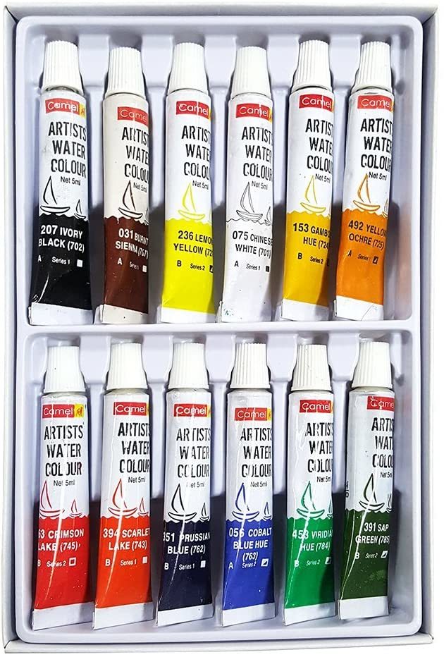 Camel Artist 5ml Water Color Set - 12 Shades (Multicolor)