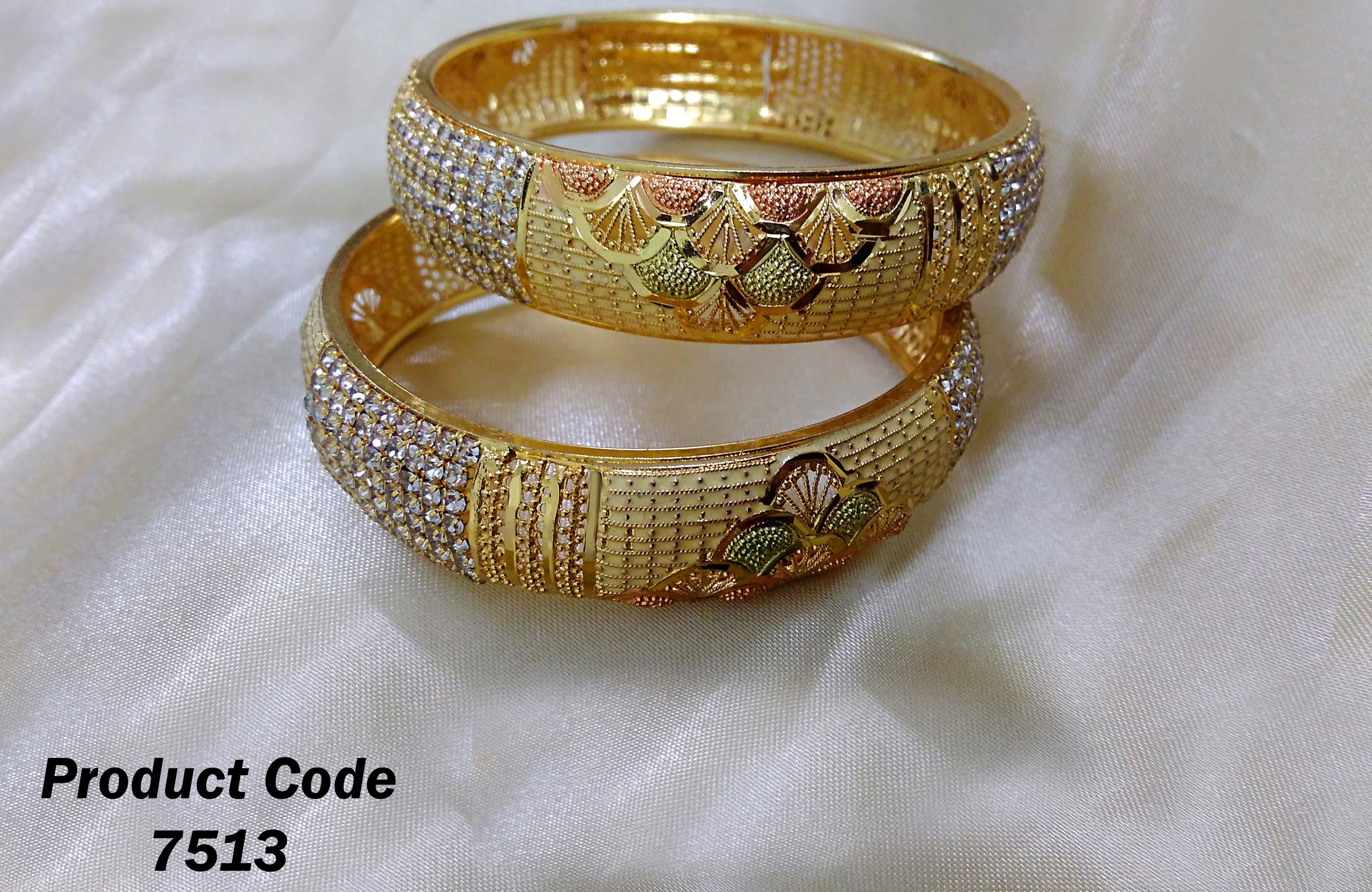 Fancy Bangles - Brass Gold Plated Bangle Set With Kundan And Ad Stones | Elegant Design, Luxury Look, Stunning Sparkle, Perfect Gift, Durable Material
