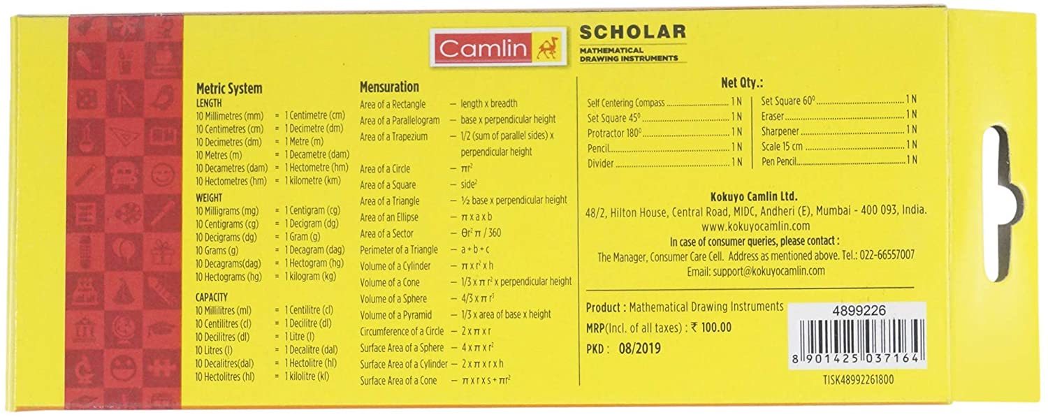 Camlin Scholar Mathematical Drawing Instruments