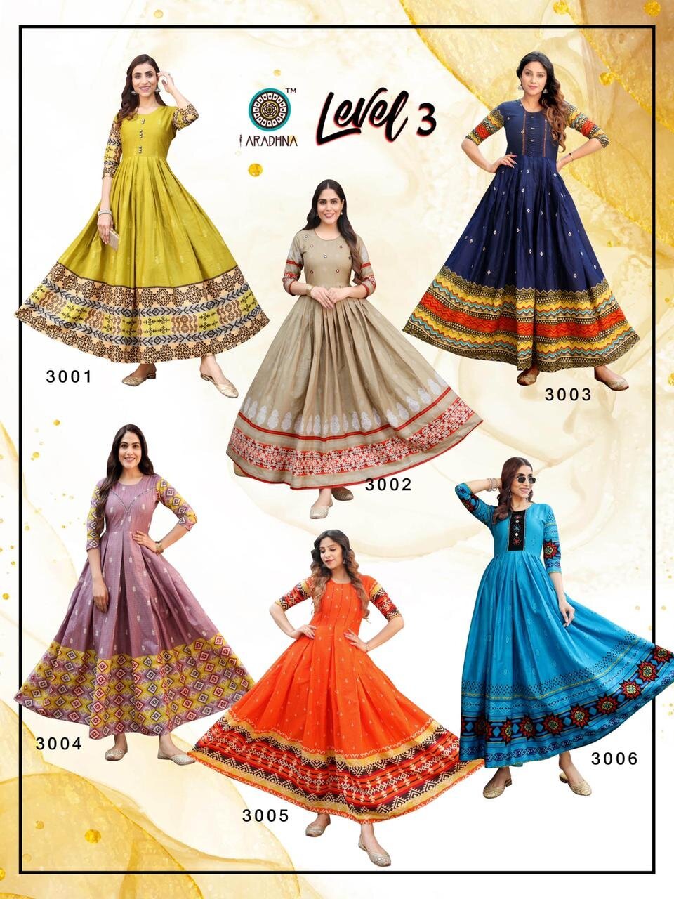 Level 3 Cotton With Embroidery And Manual Work Kurti - Cotton Material, Sizes S To 4xl, 3/4 Sleeve Style, Traditional Pattern | Dry Clean, Quick Dry, Washable
