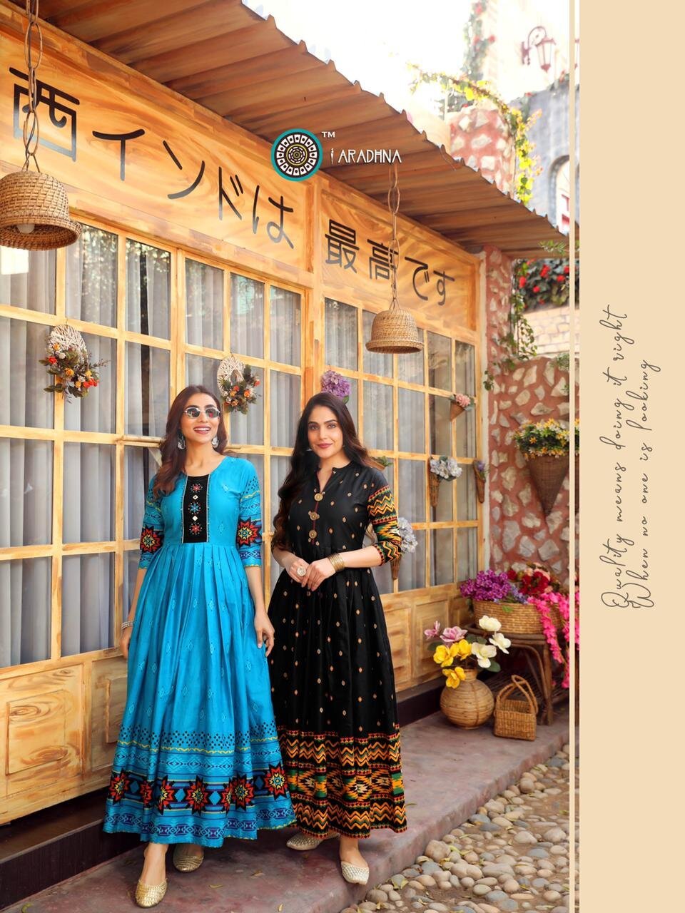 Level 3 Cotton With Embroidery And Manual Work Kurti - Cotton Material, Sizes S To 4xl, 3/4 Sleeve Style, Traditional Pattern | Dry Clean, Quick Dry, Washable