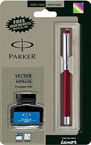 Parker Vector Mettalix Fountain Pen (Red)
