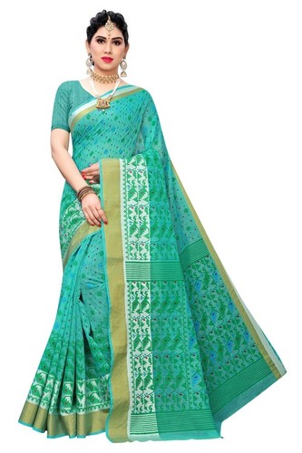 मल्टी कलर स्मॉल बॉर्डर चंदेरी साड़ी