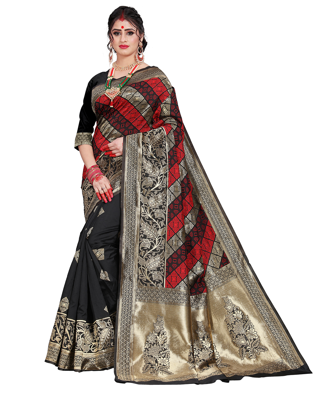 Floral Designer Banarasi Jaquard Saree