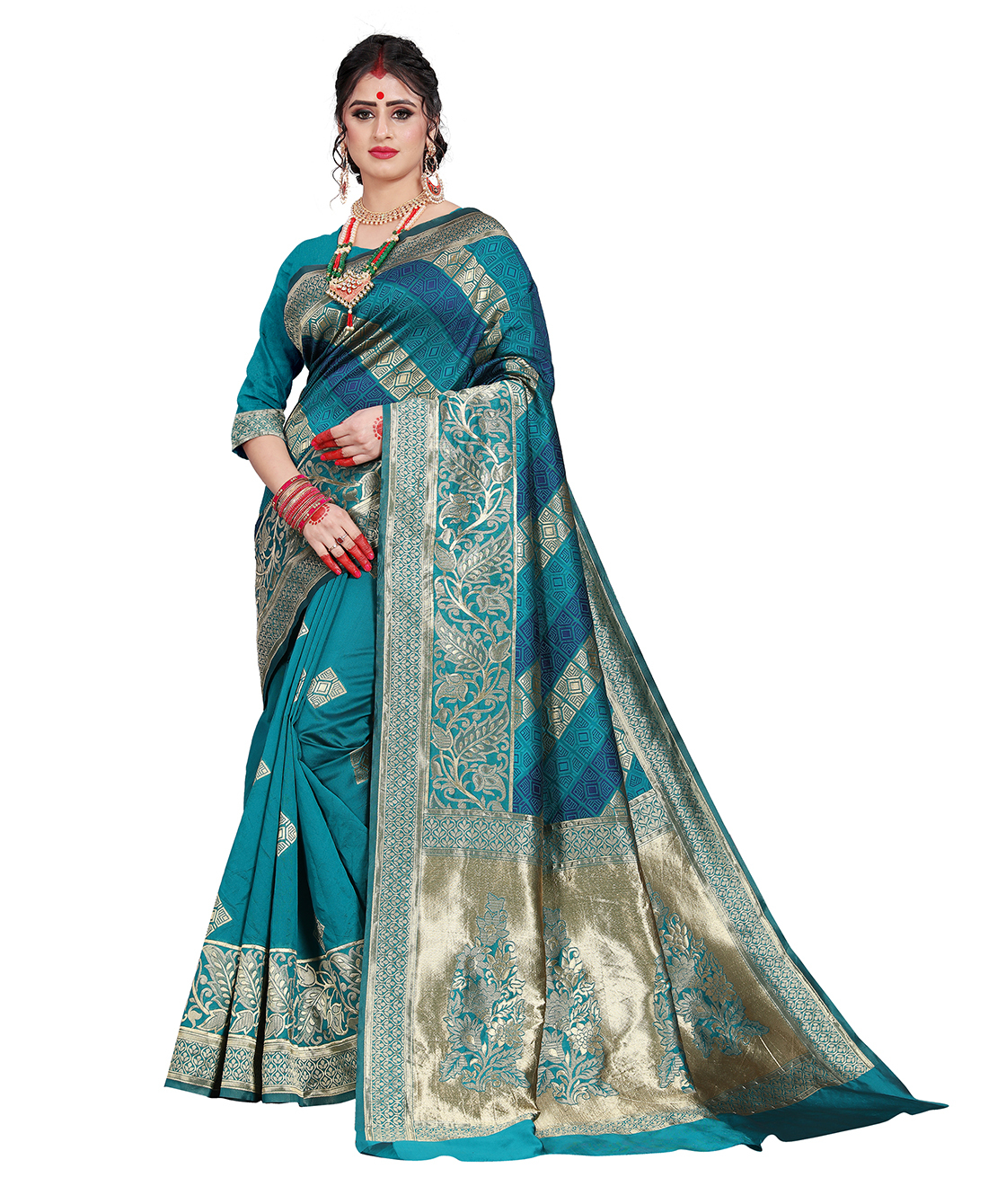 Floral Designer Banarasi Jaquard Saree
