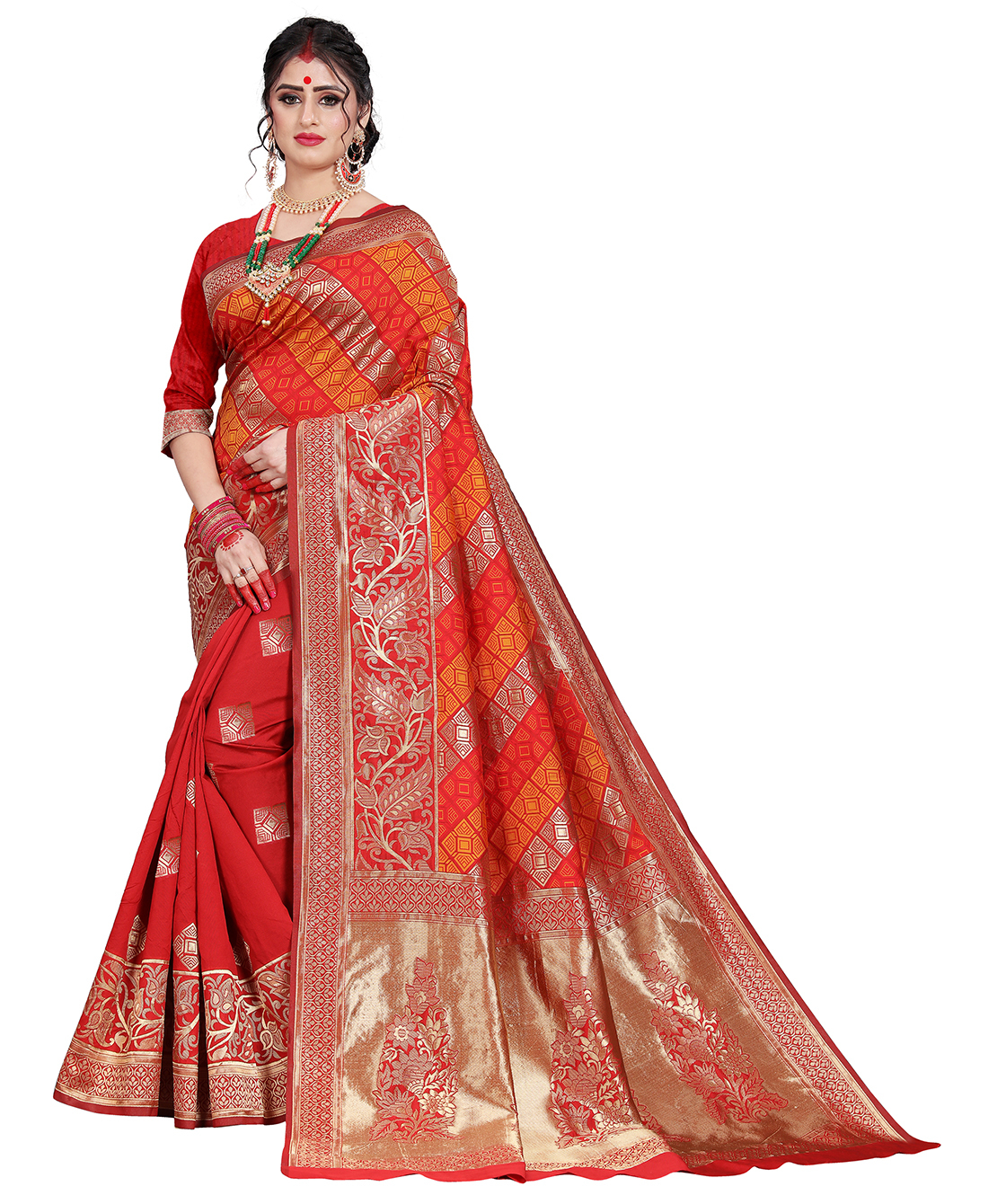 Floral Designer Banarasi Jaquard Saree