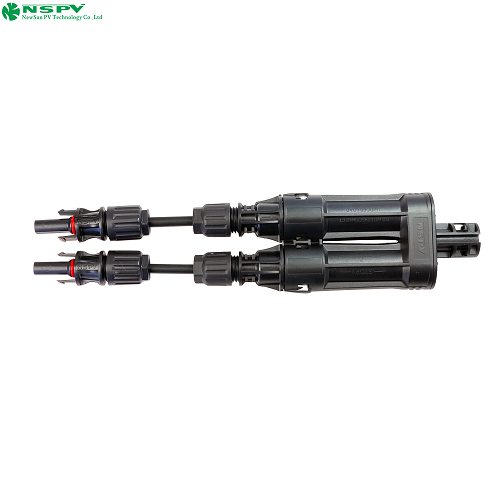 Tuv Certified Nspv 4fbcm01-15 1500vdc Solar Branch Connector With Inline Fuse Solar Fuse Branch Connector - Color: Black