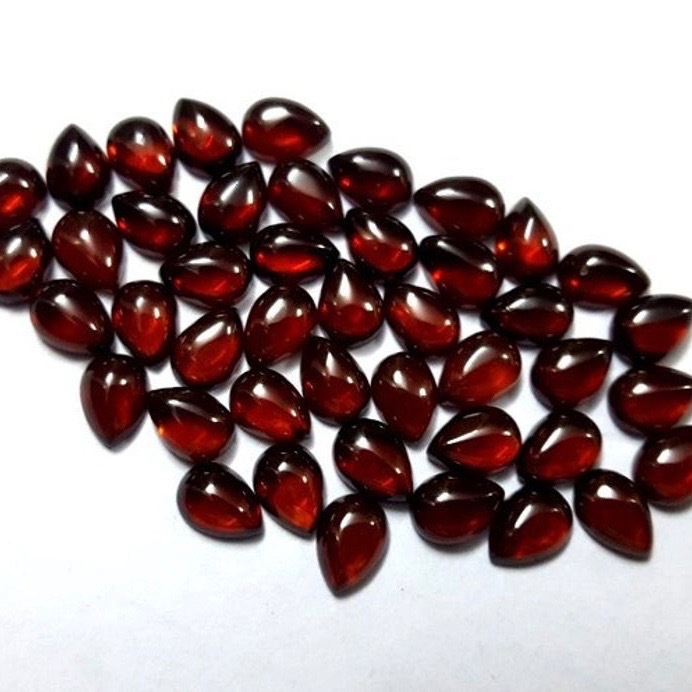 4x6mm Mozambique Red Garnet Pear Cabochon Loose Gemstones Grade: Aaa