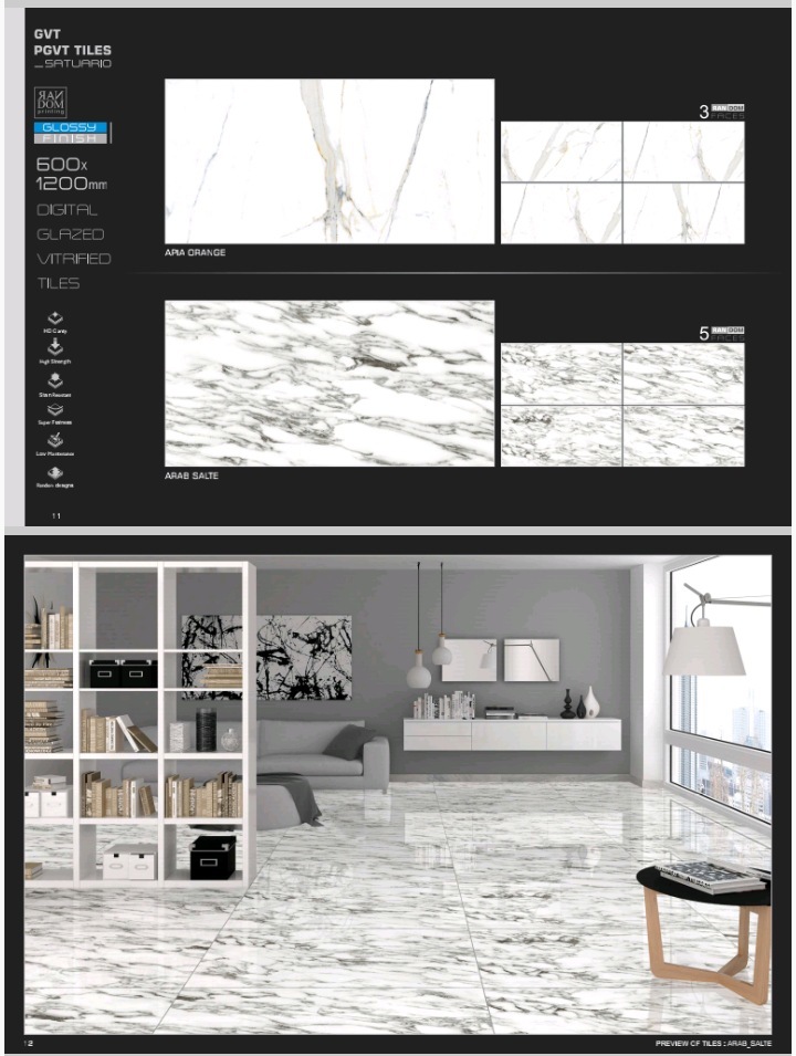 All 600 X 1200 Mm Polished Glazed Porcelain Tiles