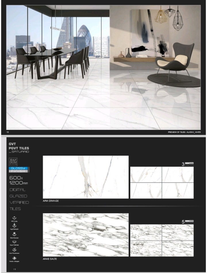 All 600 X 1200 Mm Polished Glazed Porcelain Tiles