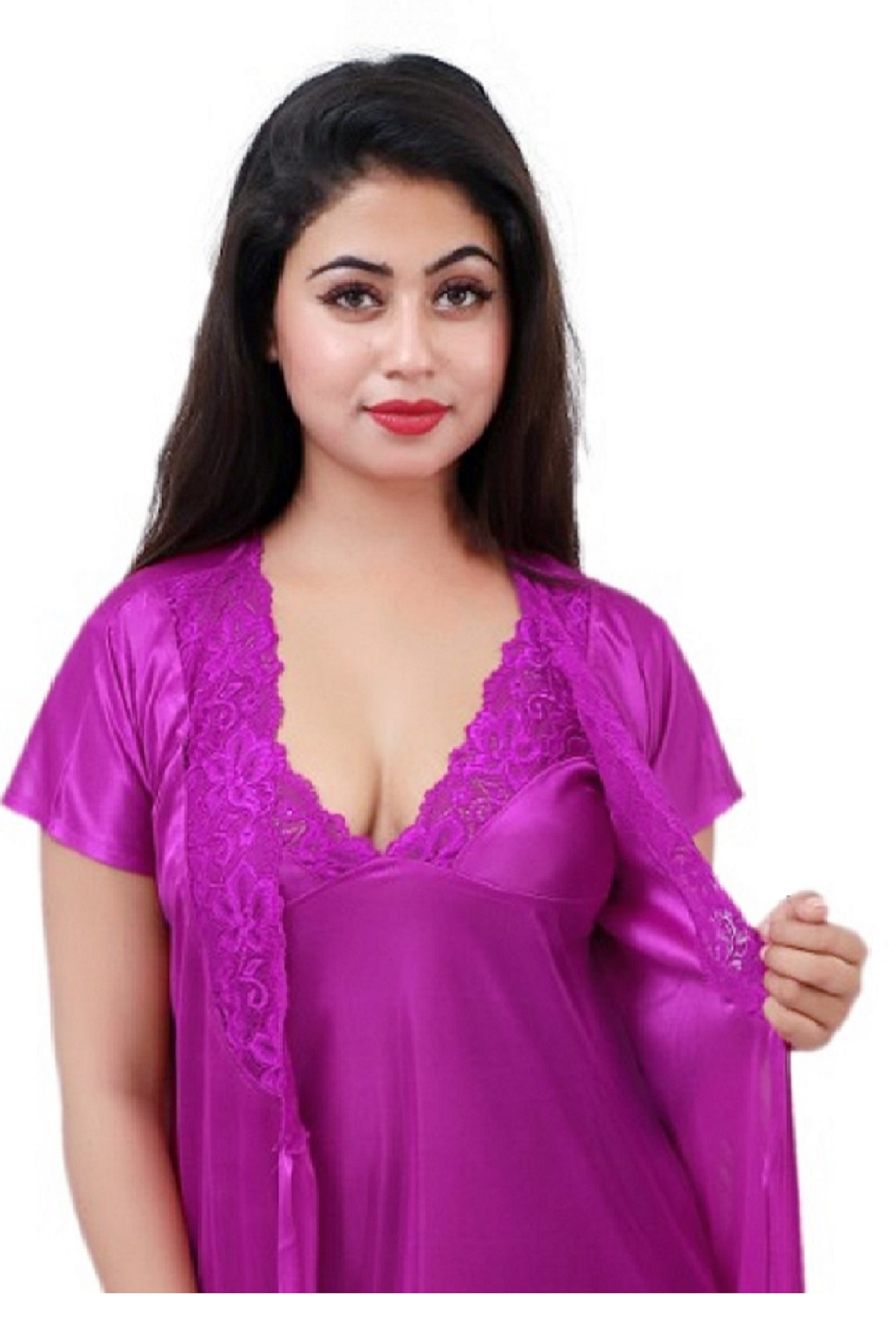 Red Blue Green Mejenta Mehroon Rani Purple Cherry Black Ladies 2 Piece Night Dress 2 Piece Set