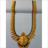 लक्ष्मी लॉकेट नेकलेस के साथ प्योर गोल्ड मैंगो हरम