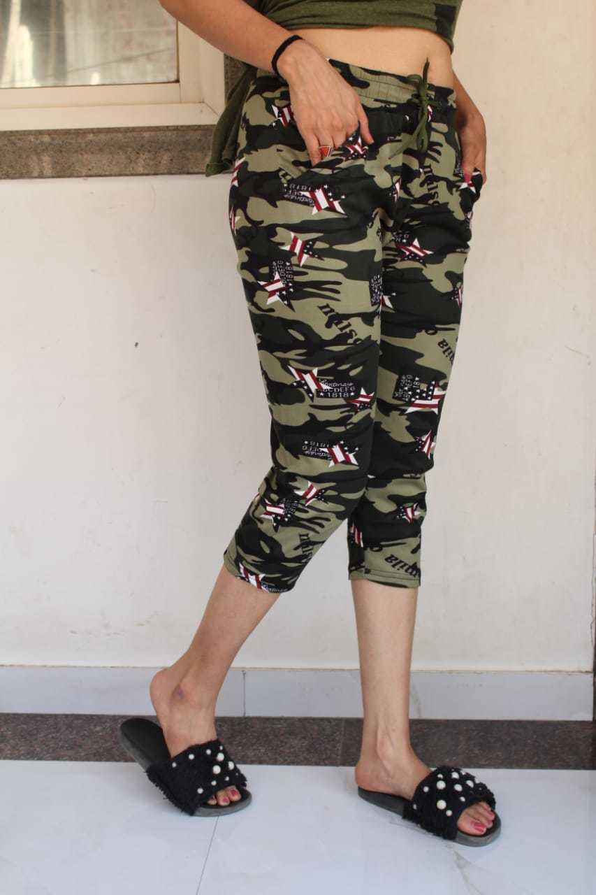 Ladies Capry - Imported Malai Cotton, Free Size 28 To 32, Length 26 Inch, Regular Color, Breathable & Washable | Custom Printed Pattern, Double Pocket Design, All Season Wear