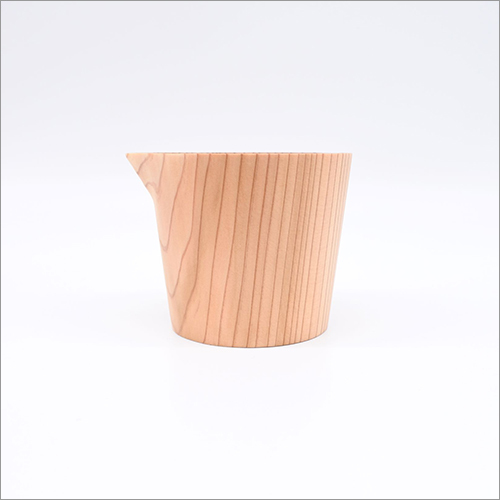 Natural Wooden Handmade Spouted Serving Bowl Dinnerware Sake and Dressing or Sauce Container Japan