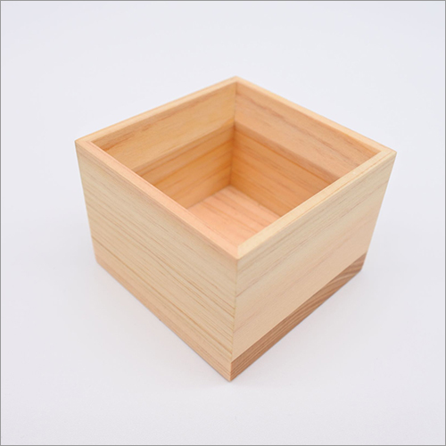 Natural Wooden Handmade Sake Cup Drinkware Made in Japan Square A