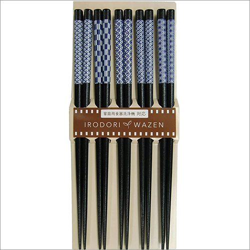Non Slip Wooden Chopstick with Japanese Traditional Patterns 5 PCS Set Made in Japan