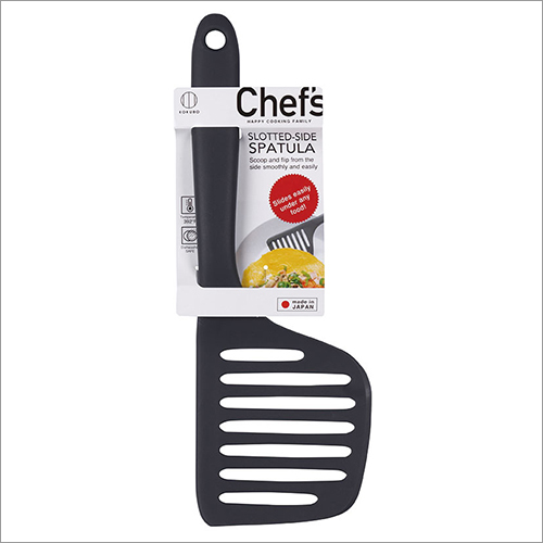 Slotted Side Spatula Black Kitchen Tool Utensils Cookware Reasonable Made in Japan