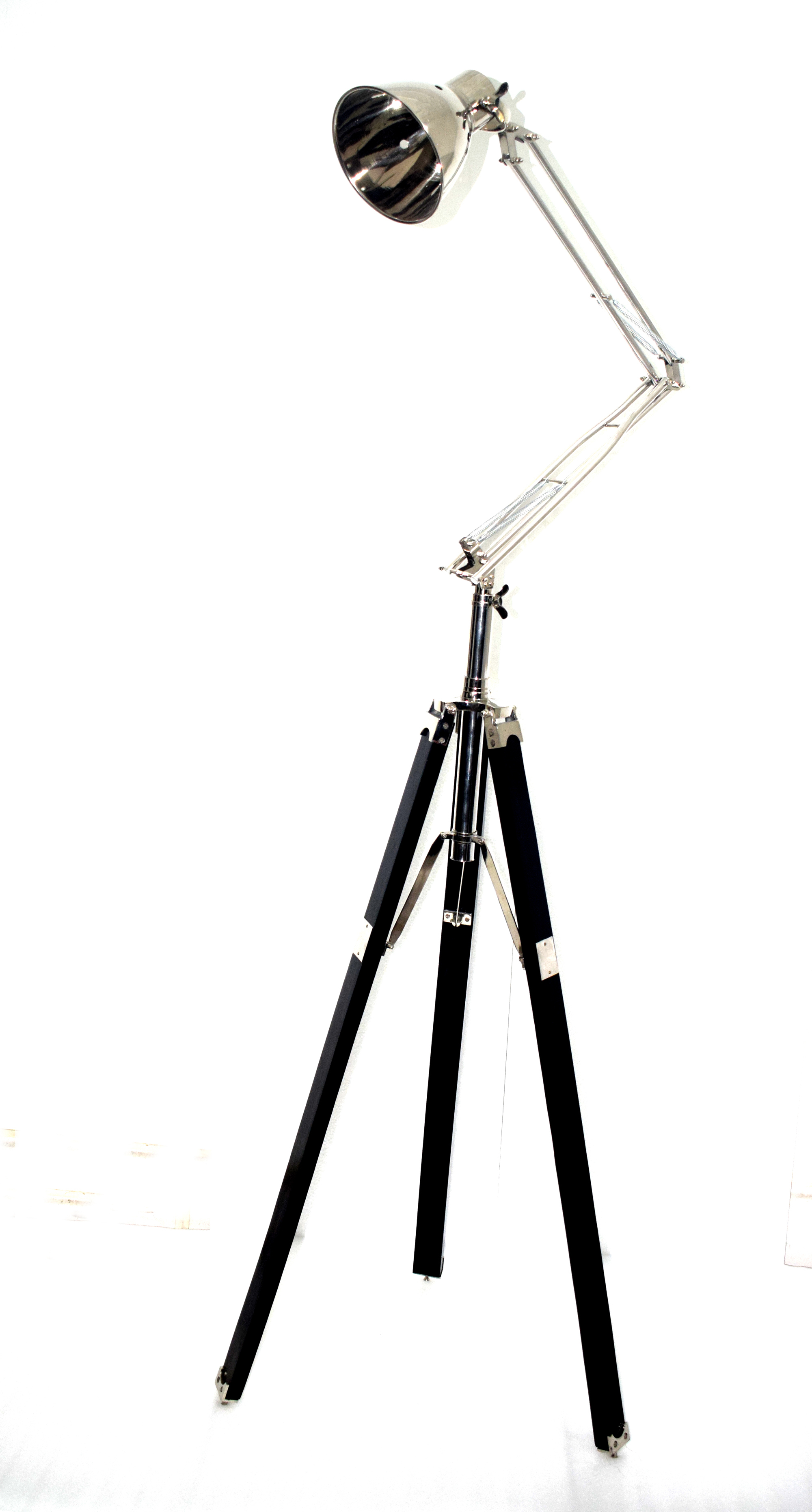 European Handmade Brass Floor Lamp With Tripod