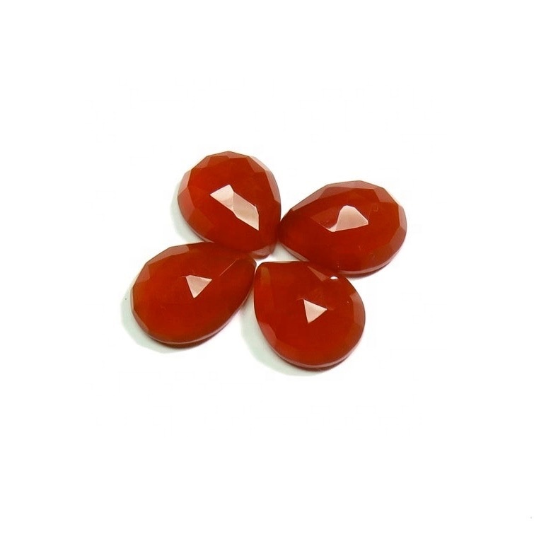 4x6mm Carnelian Rose Cut Pear Loose Gemstones Grade: Aaa