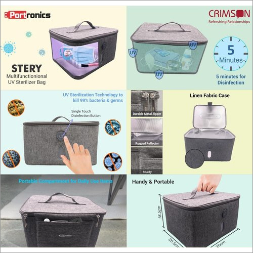 पोर्ट्रोनिक्स यूवी स्टेरिलिज़र बैग- क्रिमसन कम्यूनिकेयर एलएलपी