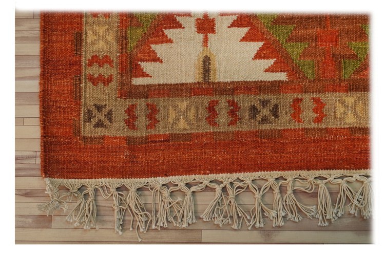 Hand Woven Woolen Kilim - Wool Material 6-7 Millimeter Thickness Rectangle Shape | Anti-slip Hand Washable Simple Pattern Suitable For Home & Commercial Use