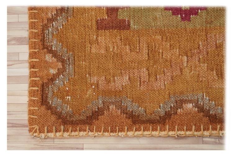 Hand Woven Woolen Kilim - Wool 6-7mm Thick Rectangle Shape | Hand Woven Simple Pattern Anti-slip Feature Suitable For Home Commercial Use